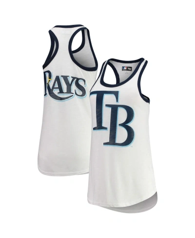 G-iii 4her By Carl Banks Women's  White Tampa Bay Rays Tater Racerback Tank Top