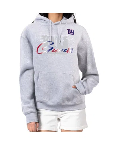 G-iii 4her By Carl Banks Women's Gray New York Giants Shadow Logo Fleece Pullover Hoodie