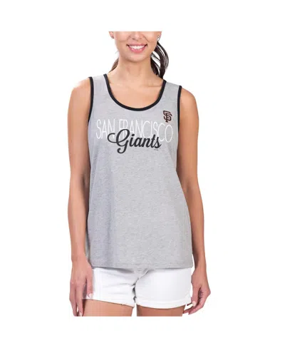 G-iii 4her By Carl Banks Women's Gray San Francisco Giants Fastest Lap Tank Top In Gray,black