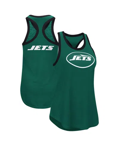 G-iii 4her By Carl Banks Women's Green New York Jets Tater Racerback Tank Top