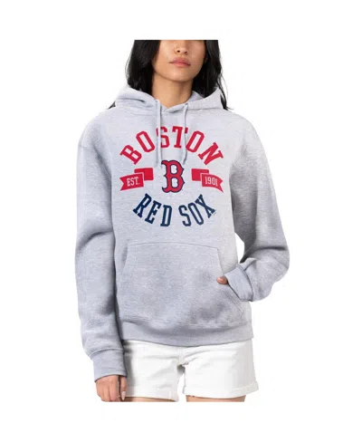 G-iii 4her By Carl Banks Women's Heather Gray Boston Red Sox City Graphic Pullover Hoodie