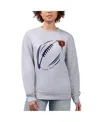 G-iii 4her By Carl Banks Women's Heather Gray Chicago Bears Football Logo Graphic Fleece Tri-blend Pullover Sweatshirt In Gray