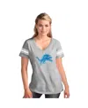 G-iii 4her By Carl Banks Heather Gray Detroit Lions First Pick Distressed V-neck T-shirt In Gray