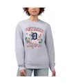 G-iii 4her By Carl Banks Women's Heather Gray Detroit Lions Flower Logo Graphic Fleece Pullover Sweatshirt In Gray
