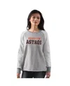 G-iii 4her By Carl Banks Women's Heather Gray Houston Astros Gridiron Raglan Pullover Sweatshirt