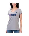 G-iii 4her By Carl Banks Women's Heather Gray Houston Texans Super-slim Fit Lightweight H-town V-neck T-shirt In Blue