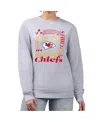 G-iii 4her By Carl Banks Women's Heather Gray Kansas City Chiefs Collage Graphic Fleece Pullover Sweatshirt In Gray