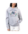 G-iii 4her By Carl Banks Women's Heather Gray New York Yankees Flowers Graphic Pullover Hoodie