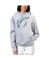 G-iii 4her By Carl Banks Women's Heather Gray Philadelphia Eagles Football Logo Fleece Tri-blend Pullover Hoodie In Gray