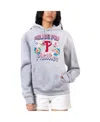 G-iii 4her By Carl Banks Women's Heather Gray Philadelphia Phillies Flowers Graphic Pullover Hoodie In Gray