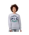 G-iii 4her By Carl Banks Women's Heather Gray Seattle Mariners Team Logo Fleece Pullover Sweatshirt In Gray