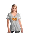 G-iii 4her By Carl Banks Women's Heather Gray Washington Commanders First Pick Distressed V-neck T-shirt In Gray