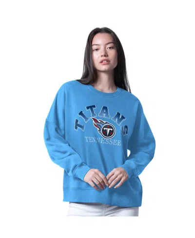 G-iii 4her By Carl Banks Women's Light Blue Tennessee Titans Oversized Feud Sweatshirt