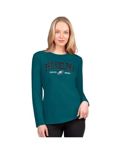 G-iii 4her By Carl Banks Women's Midnight Green Philadelphia Eagles Best Play Long Sleeve T-shirt