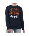 G-iii 4her By Carl Banks Women's Navy Chicago Bears Large Team Graphic Fleece Pullover Sweatshirt In Blue