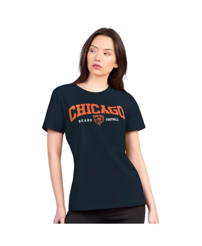 G-iii 4her By Carl Banks Women's Navy Chicago Bears Super-slim Lightweight Winning Crew T-shirt In Blue