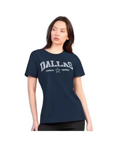 G-iii 4her By Carl Banks Women's Navy Dallas Cowboys Super-slim Lightweight Winning Crew T-shirt In Blue