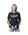G-iii 4her By Carl Banks Women's Navy Denver Nuggets Advantage Tri-blend Long Sleeve T-shirt In Blue