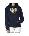 G-iii 4her By Carl Banks Women's Navy Denver Nuggets Team Heart Tri-blend Pullover Hoodie In Blue