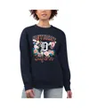 G-iii 4her By Carl Banks Women's Navy Detroit Tigers Flowers Graphic Pullover Sweatshirt In Blue