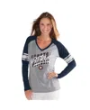 G-iii 4her By Carl Banks Navy Houston Astros The Franchise Tri-blend Raglan V-neck Long Sleeve T-sh In Gray