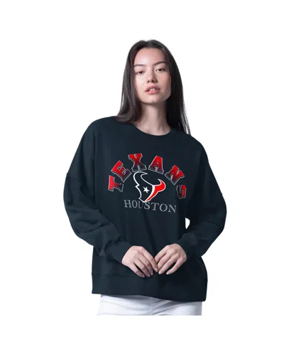 G-iii 4her By Carl Banks Women's Navy Houston Texans Oversized Feud Sweatshirt In Blue