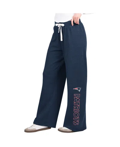 G-iii 4her By Carl Banks Women's Navy New England Patriots Field Wide Leg Sweatpants In Blue