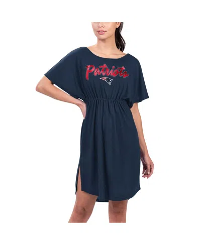 G-iii 4her By Carl Banks Women's Navy New England Patriots Versus Swim Cover-up In Blue