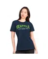G-iii 4her By Carl Banks Women's Navy Seattle Seahawks Super-slim Lightweight Winning Crew T-shirt In Blue