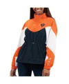 G-iii 4her By Carl Banks Women's Orange/navy Denver Broncos Tie Breaker Lightweight Quarter-zip Jacket In Navy,orange