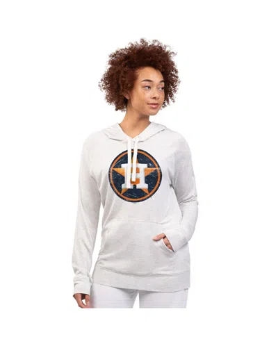 G-iii 4her By Carl Banks Women's Oatmeal Houston Astros Pregame Pullover Hoodie In White
