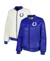 G-iii 4her By Carl Banks Women's Oatmeal/royal Indianapolis Colts Switchback Reversible Full-zip Jacket In Blue