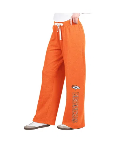 G-iii 4her By Carl Banks Women's Orange Denver Broncos Field Wide Leg Sweatpants