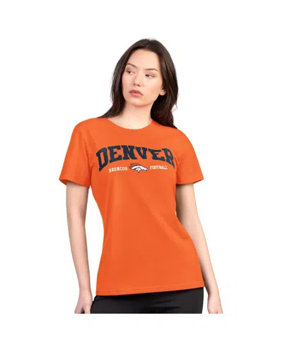 G-iii 4her By Carl Banks Women's Orange Denver Broncos Super-slim Lightweight Winning Crew T-shirt