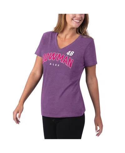 G-iii 4her By Carl Banks Women's Purple Alex Bowman A Game V-neck T-shirt