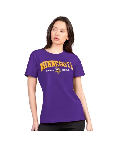G-iii 4her By Carl Banks Women's Purple Minnesota Vikings Super-slim Lightweight Winning Crew T-shirt