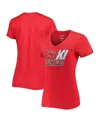 G-iii 4her By Carl Banks Women's Red 23xi Racing Bump Run V-neck T-shirt In Red