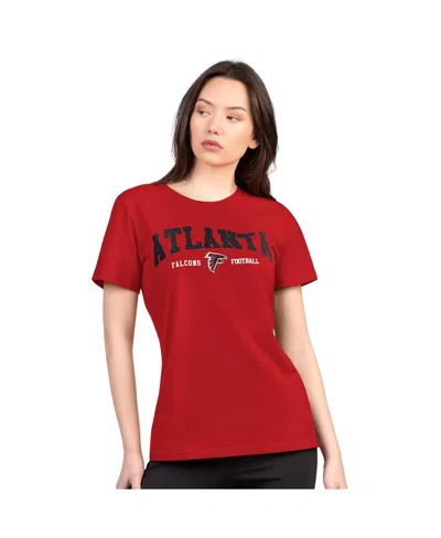 G-iii 4her By Carl Banks Women's Red Atlanta Falcons Super-slim Lightweight Winning Crew T-shirt