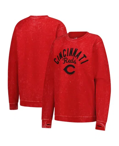G-iii 4her By Carl Banks Women's Red Cincinnati Reds Comfy Cord Pullover Sweatshirt