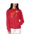G-iii 4her By Carl Banks Women's Red Kansas City Chiefs Football Logo Fleece Tri-blend Pullover Hoodie In Red