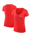 G-iii 4her By Carl Banks Women's Red Philadelphia Phillies Dot Print V-neck Fitted T-shirt In Red