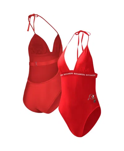 G-iii 4her By Carl Banks Women's Red Tampa Bay Buccaneers Full Count One-piece Swimsuit