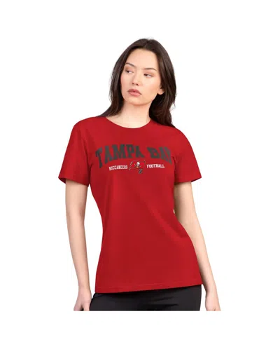 G-iii 4her By Carl Banks Women's Red Tampa Bay Buccaneers Super-slim Lightweight Winning Crew T-shirt