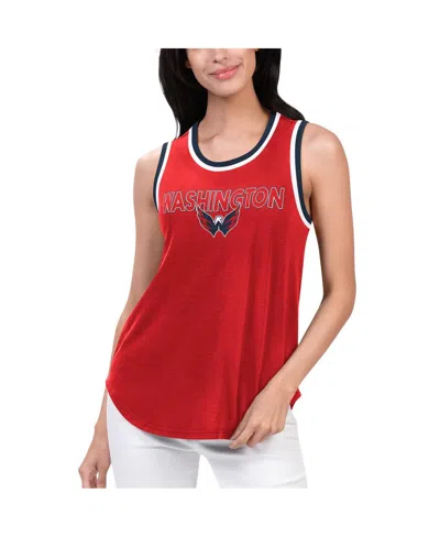 G-iii 4her By Carl Banks Women's Red Washington Capitals Strategy Tank Top In Red,navy
