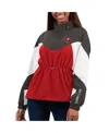 G-iii 4her By Carl Banks Women's Red/pewter Tampa Bay Buccaneers Tie Breaker Lightweight Quarter-zip Jacket In Red,pewter