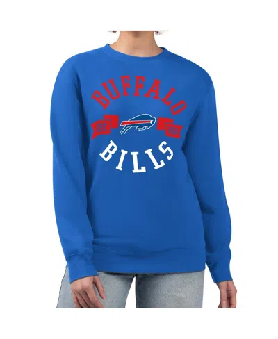 G-iii 4her By Carl Banks Women's Royal Buffalo Bills Large Team Graphic Fleece Pullover Sweatshirt In Blue