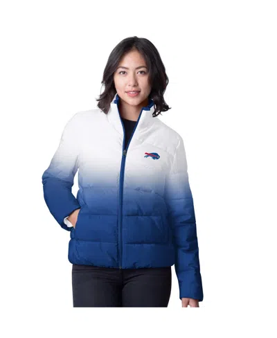 G-iii 4her By Carl Banks Women's Royal Buffalo Bills Overtime Ombre Full-zip Puffer Jacket