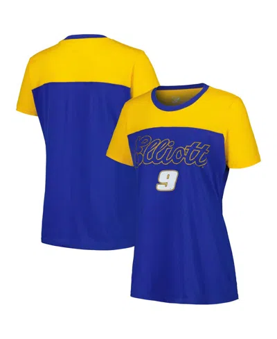G-iii 4her By Carl Banks Women's Royal Chase Elliott Cheer Color Blocked T-shirt