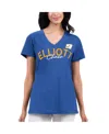 G-III 4HER BY CARL BANKS WOMEN'S ROYAL CHASE ELLIOTT KEY MOVE V-NECK T-SHIRT