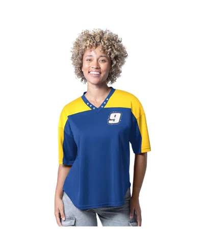 G-iii 4her By Carl Banks Women's Royal Chase Elliott Key Plan Ii V-neck T-shirt In Blue